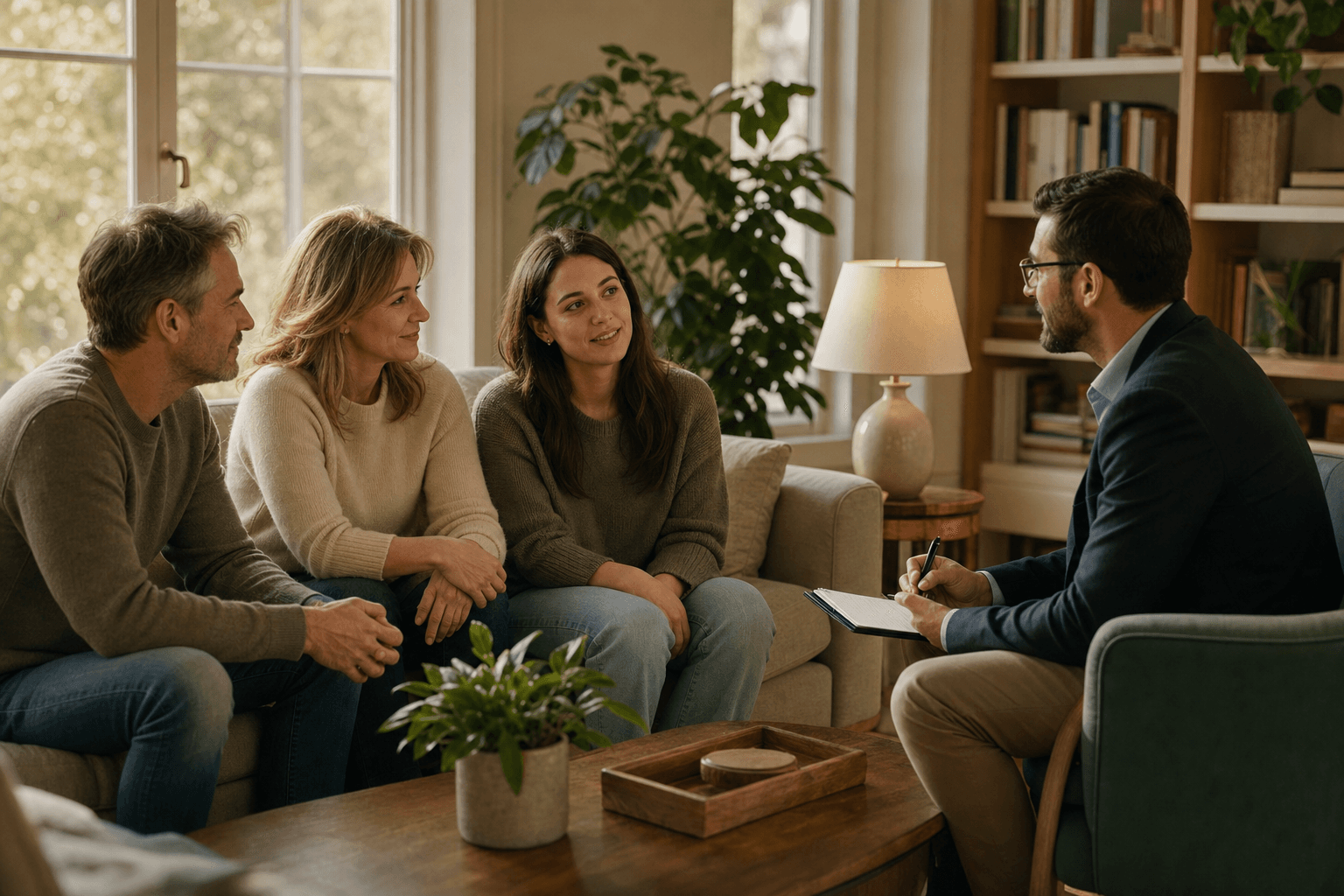 Family meeting with a certified interventionist in Georgia