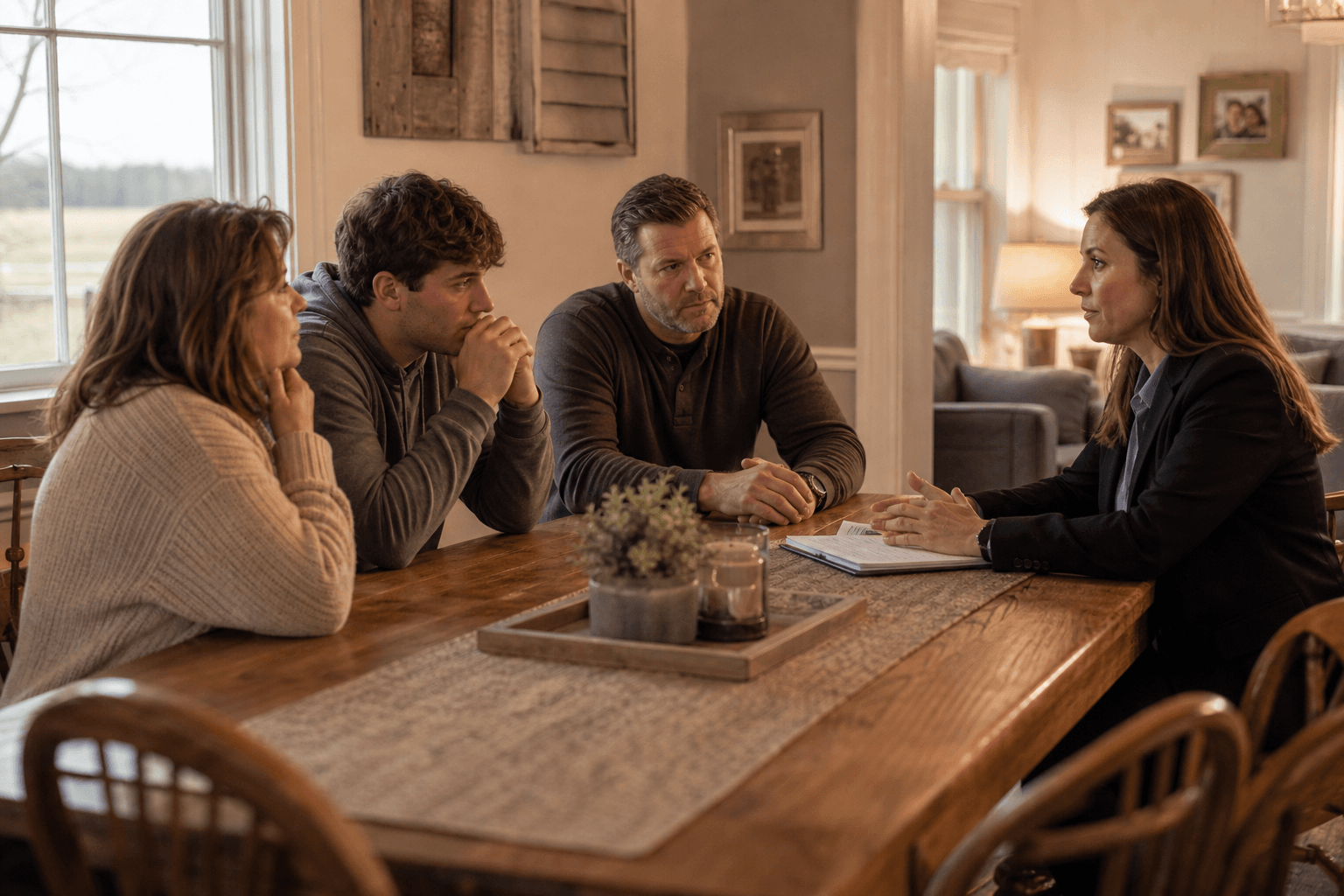 Family meeting with a certified interventionist in Iowa