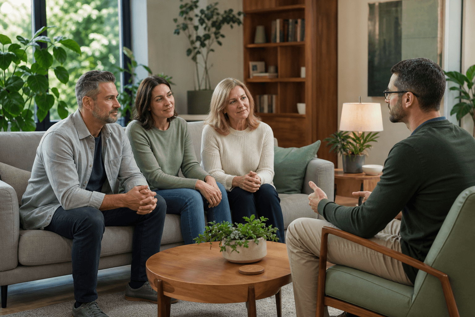 Family meeting with a certified interventionist in Illinois