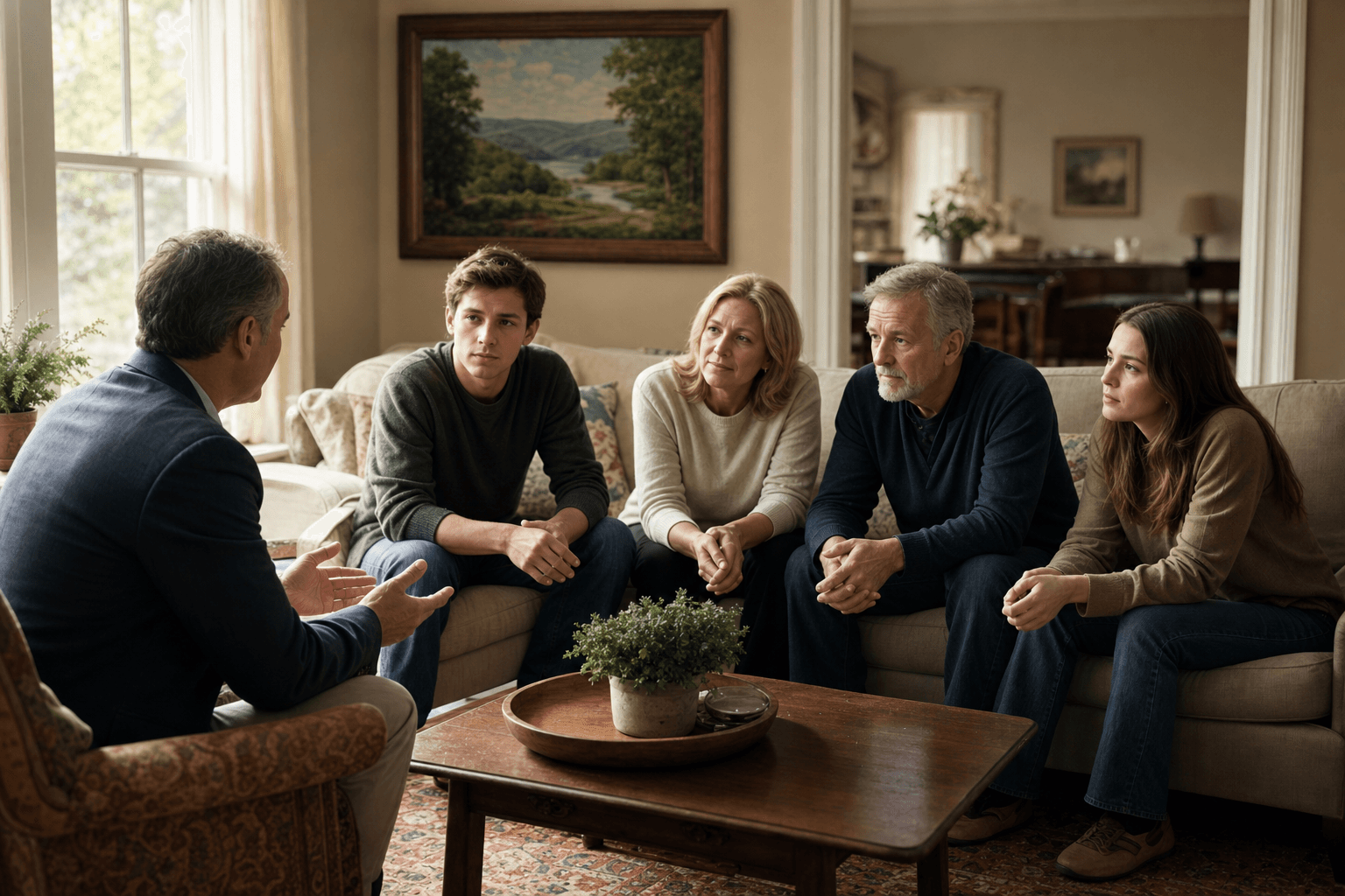 Family meeting with a certified interventionist in Kentucky