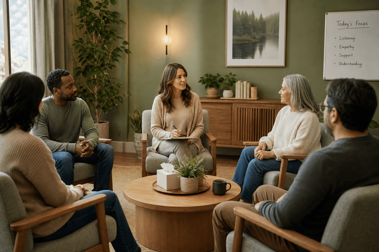 A family supporting a loved one through mental health crisis
