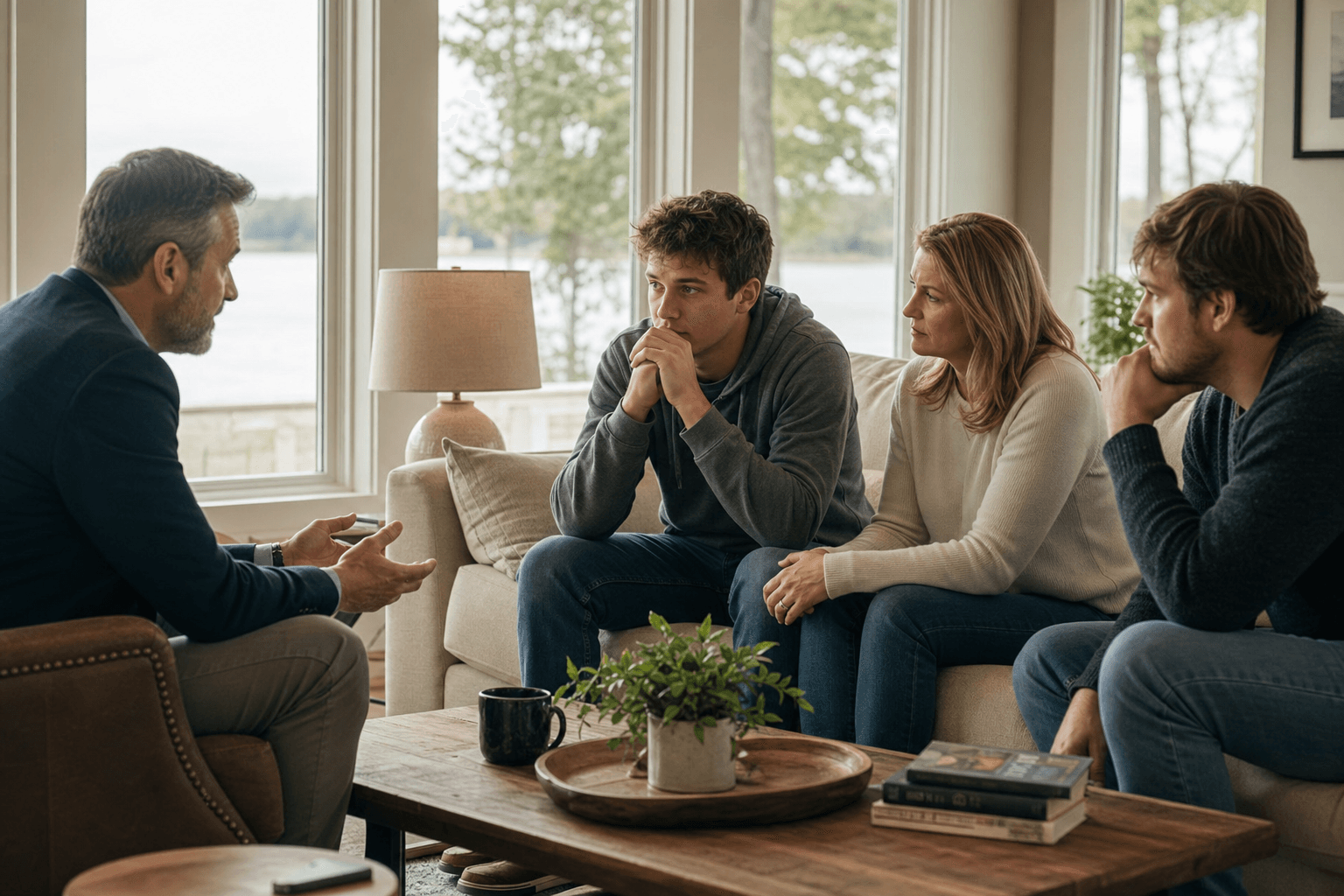 Family meeting with a certified interventionist in Michigan