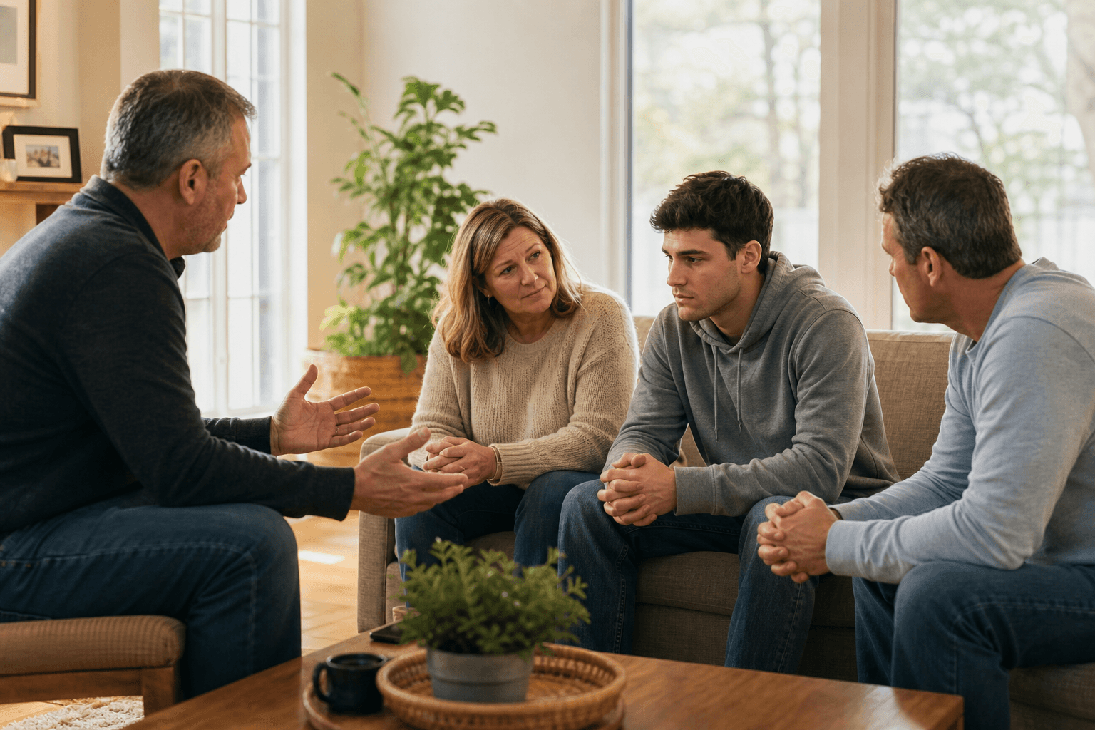 Family meeting with a certified interventionist in Ohio