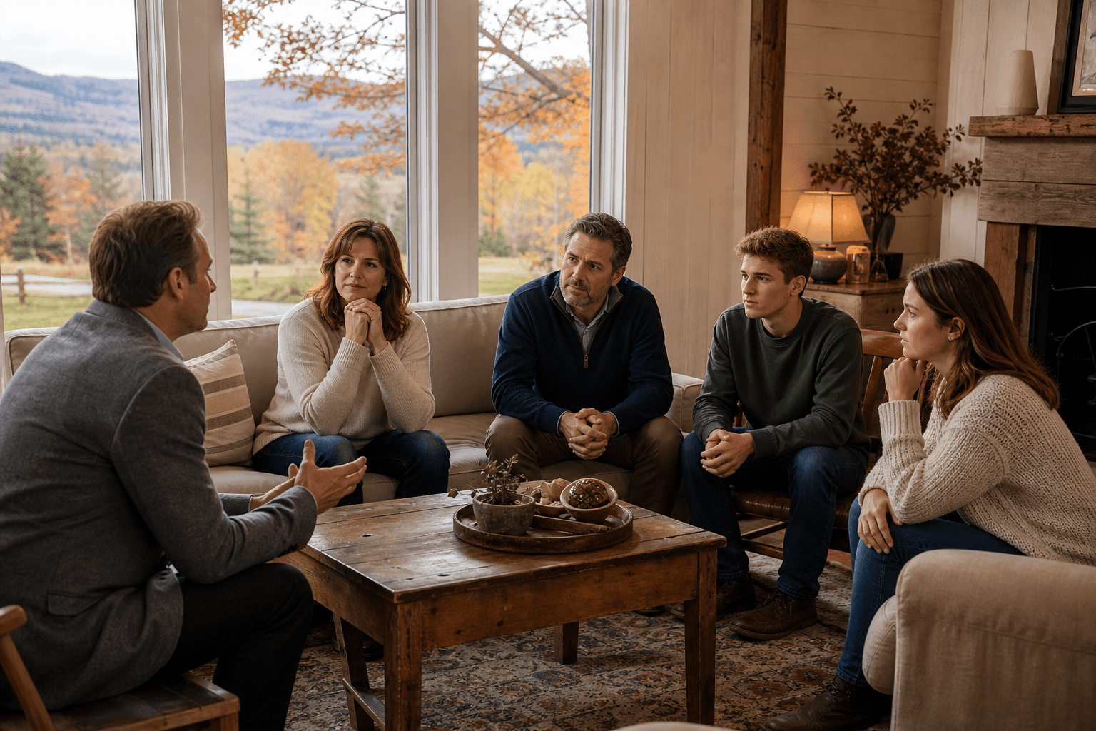 Family meeting with a certified interventionist in Vermont