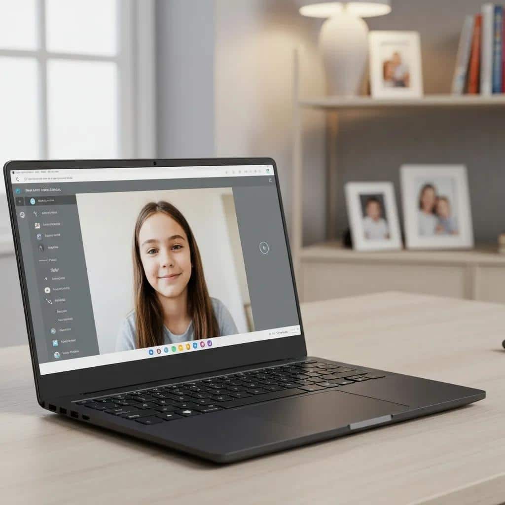 Close-up of a secure video conferencing platform used for virtual interventions, highlighting technology's role in remote support