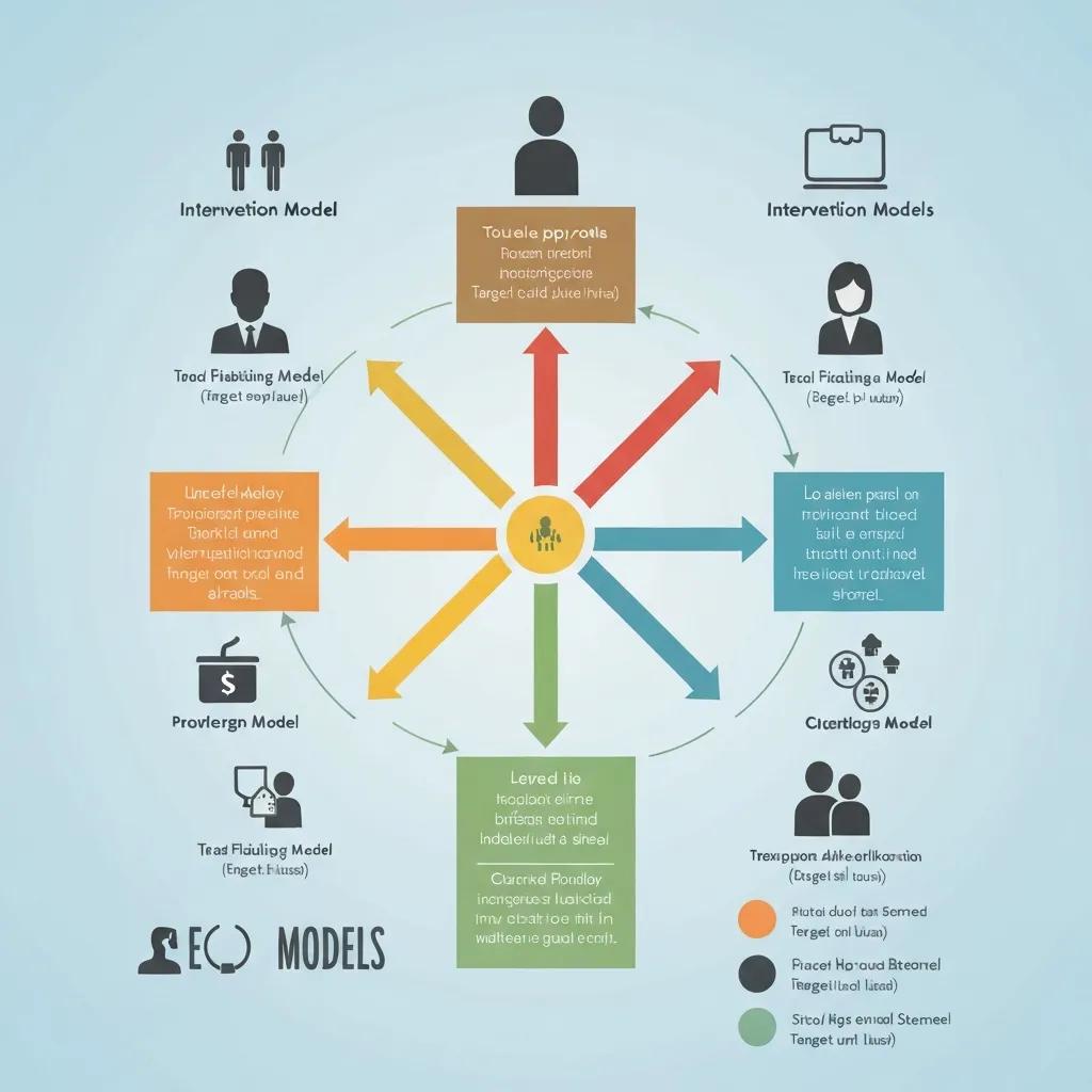 Visual representation of various intervention models and their approaches