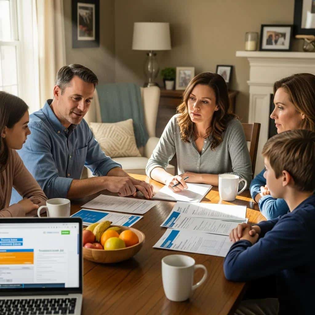 Family exploring financing options for addiction interventions at home