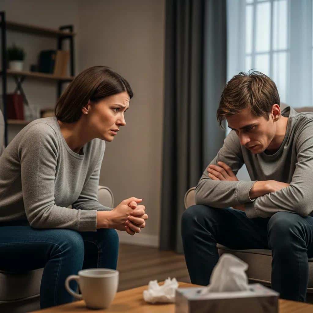 Family member expressing concern during a DIY addiction intervention