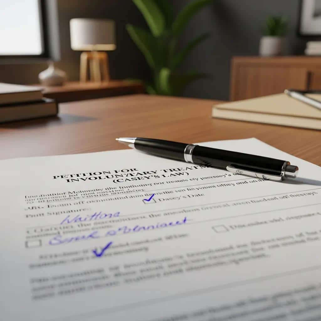 Legal document representing requirements for Casey's Law petition